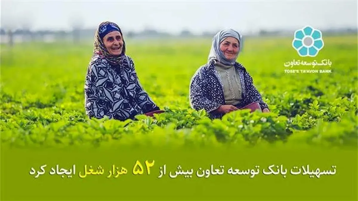 تسهیلات بانک توسعه تعاون بیش از 52 هزار شغل ایجاد کرد