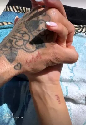 عکس/ آشتی ستاره جنجالی با همسرش پس از آزادی از زندان