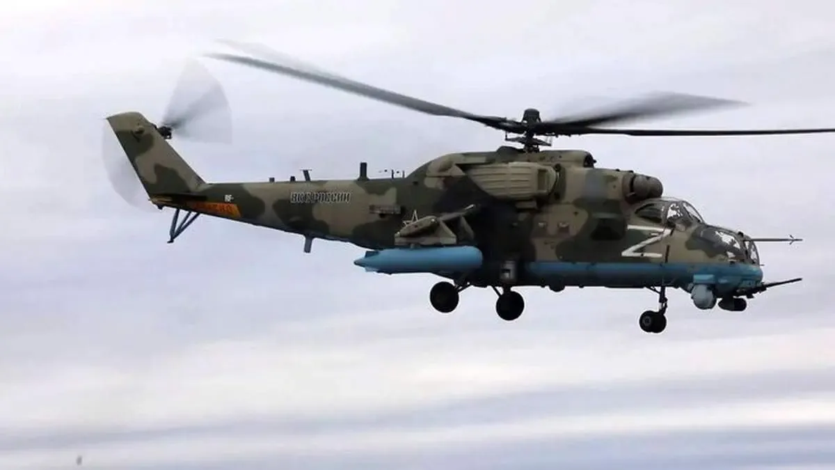 بالگرد تهاجمی روسیه حین مأموریت+ عکس