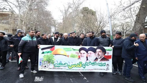 ۲ پرسپولیسی مشهور در راهپیمایی روز قدس/ عکس