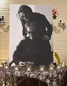 تصاویری از  لیلا حاتمی و توماج صالحی در مراسم چهلم مهرجویی