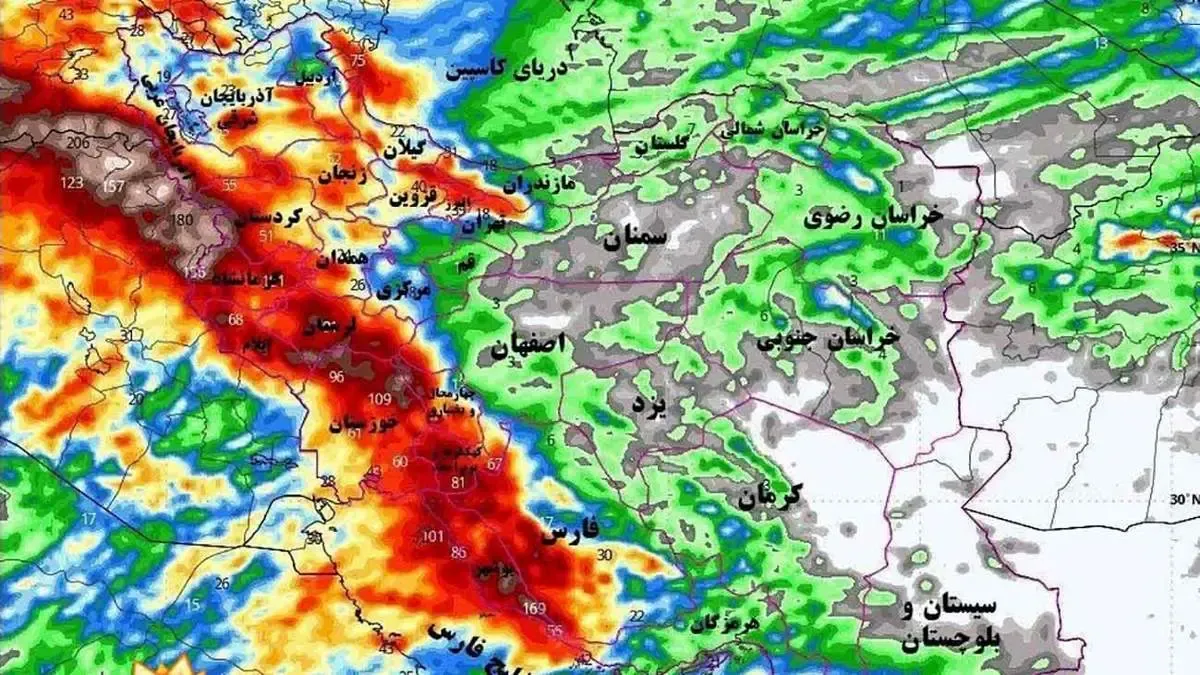 آغاز بارش سنگین از امروز تا پنجشنبه ۱۱ اردیبهشت در این مناطق / جدول و نقشه