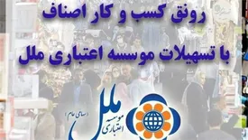 رونق کسب و کار اصناف با تسهیلات موسسه اعتباری ملل