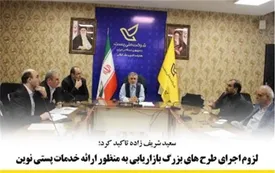 لزوم اجرای طرح های بزرگ بازاریابی به منظور ارائه خدمات پستی نوین