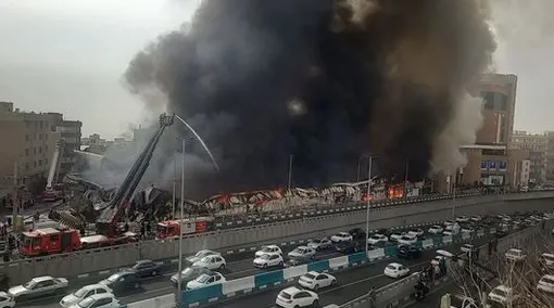 اولین فیلم و عکس از آتش سوزی مهیب در غرب تهران