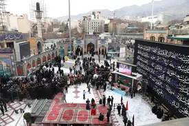 حضور فرزندان سردار سلیمانی در مراسم خاکسپاری سید رضی موسوی/ تصاویر