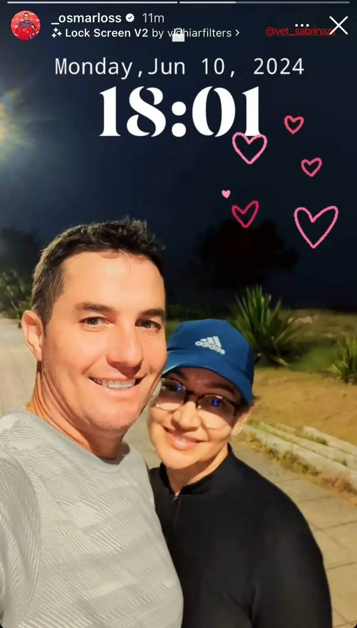 استوری‌های عاشقانه اوسمار با همسرش/ تصاویر