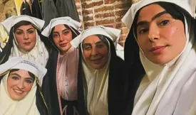 پشت صحنه سریال بامداد خمار با تیپهای قجری +عکس