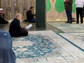 سلفی زائران حرم حضرت زینب با لاریجانی/ عکس