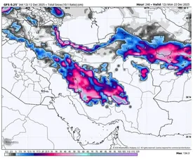 تشدید سامانه بارشی در ۲۲ استان کشور/ امروز بارش برف در تهران