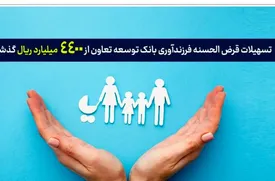 تسهیلات قرضالحسنه فرزندآوری بانک توسعه تعاون از ۴۴۰۰ میلیارد ریال گذشت