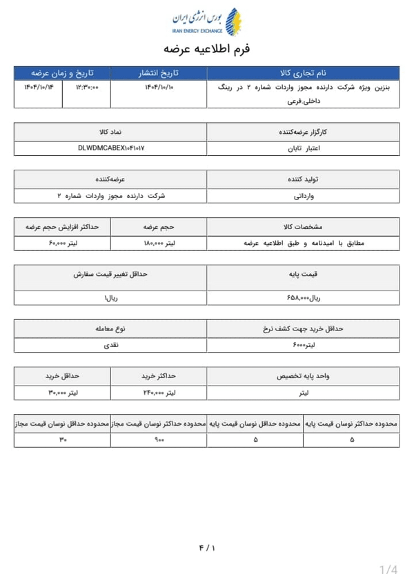 اطلاعیه مهم از قیمت بنزین سوپر وارداتی اطلاعیه مهم از قیمت بنزین سوپر وارداتی