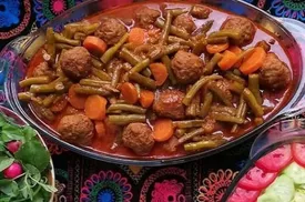خورش لوبیا سبز با کوفته قلقلی