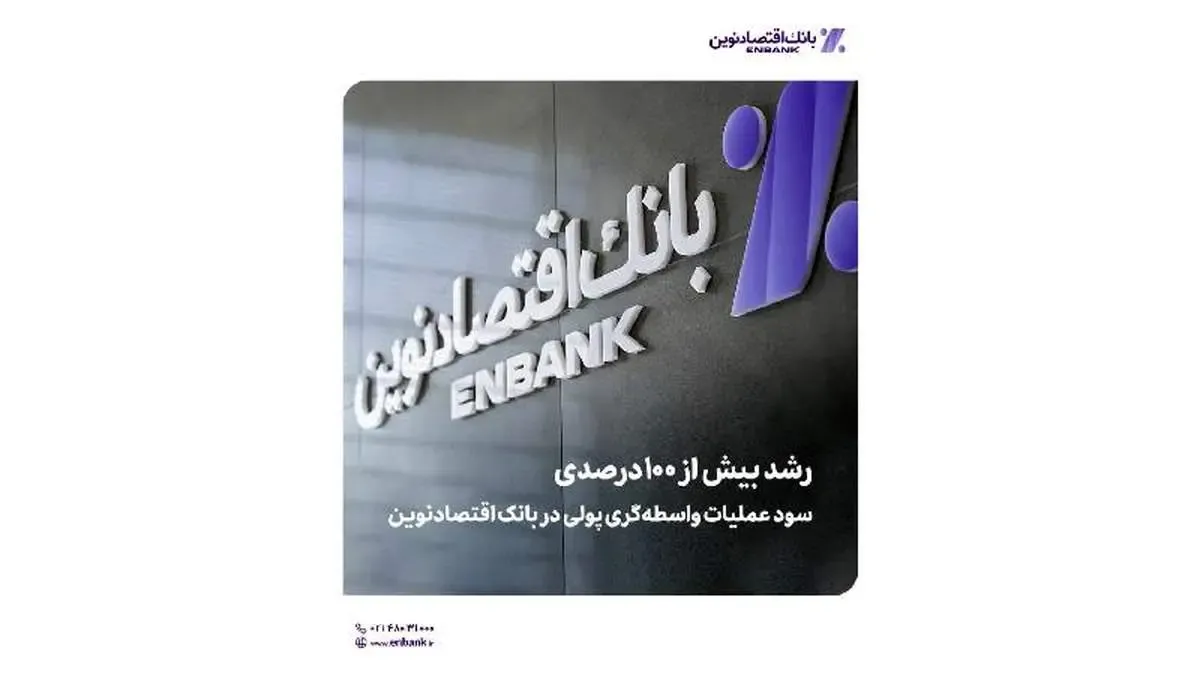 رشد بیش از ۱۰۰ درصدی سود عملیات واسطه‌گری پولی در بانک اقتصادنوین