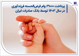 پرداخت 69000 وام قرض‌الحسنه فرزندآوری در سال 1403 توسط بانک صادرات