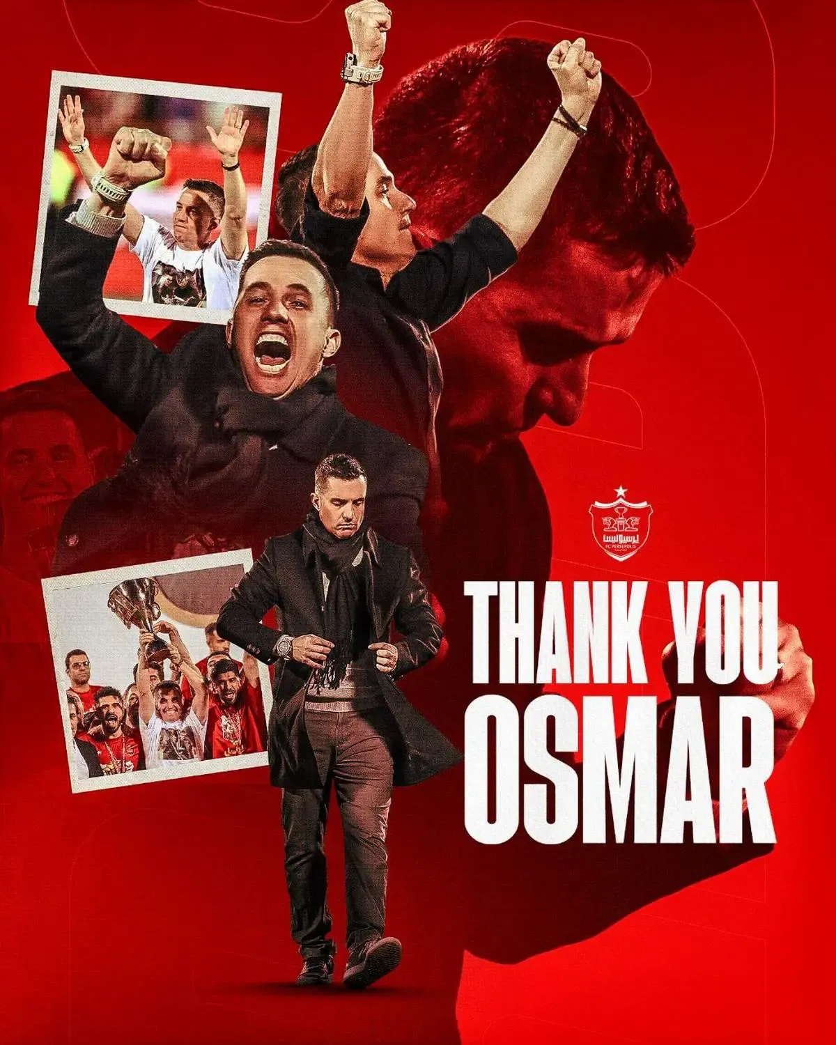 خداحافظی باشگاه پرسپولیس با اوسمار؛ تنکیو!/ عکس