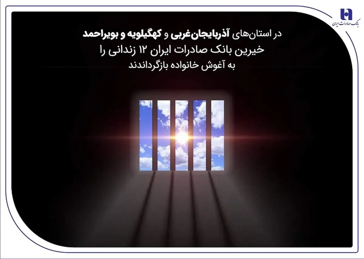 خیرین بانک صادرات ایران 12 زندانی را به آغوش خانواده بازگرداندند