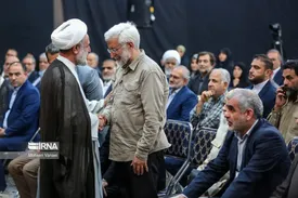 چهره خندان سعید جلیلی در کنار آتش زننده برجام/ عکس