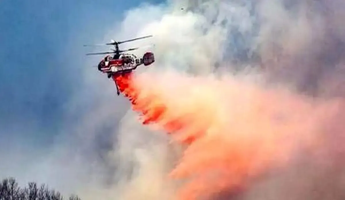 سقوط بالگرد امدادی در آتش‌سوزی مهیب