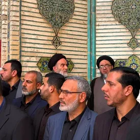 فرزندان آیتالله سیستانی در مراسم تشییع رهبر انقلاب در نجف