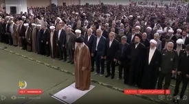 پزشکیان، سیدحسن خمینی، عراقچی، سردار سلامی و قالیباف در صف اول نماز عید فطر