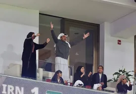 شادی جالب امیر قطر پس از گل اکرم عفیف/ عکس