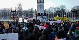 تظاهرات مخالفان اسرائیل در مقابل کنگره آمریکا