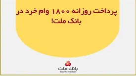 پرداخت روزانه ۱۸۰۰ وام خرد در بانک ملت!
