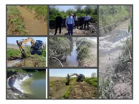 لایروبی مسیرهای انتقال آب کشاورزی در محلات منطقه آزاد انزلی