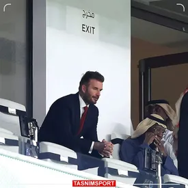 دیوید بکام تماشاگر ویژه دیدار ایران- قطر/ عکس