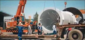 تکمیل پروژه ساخت سازه ی Stack پروژه ساخت کارخانه آهن اسفنجی شرکت سنگ آهنمرکزی ایران و انتقال به شهرستان بافق